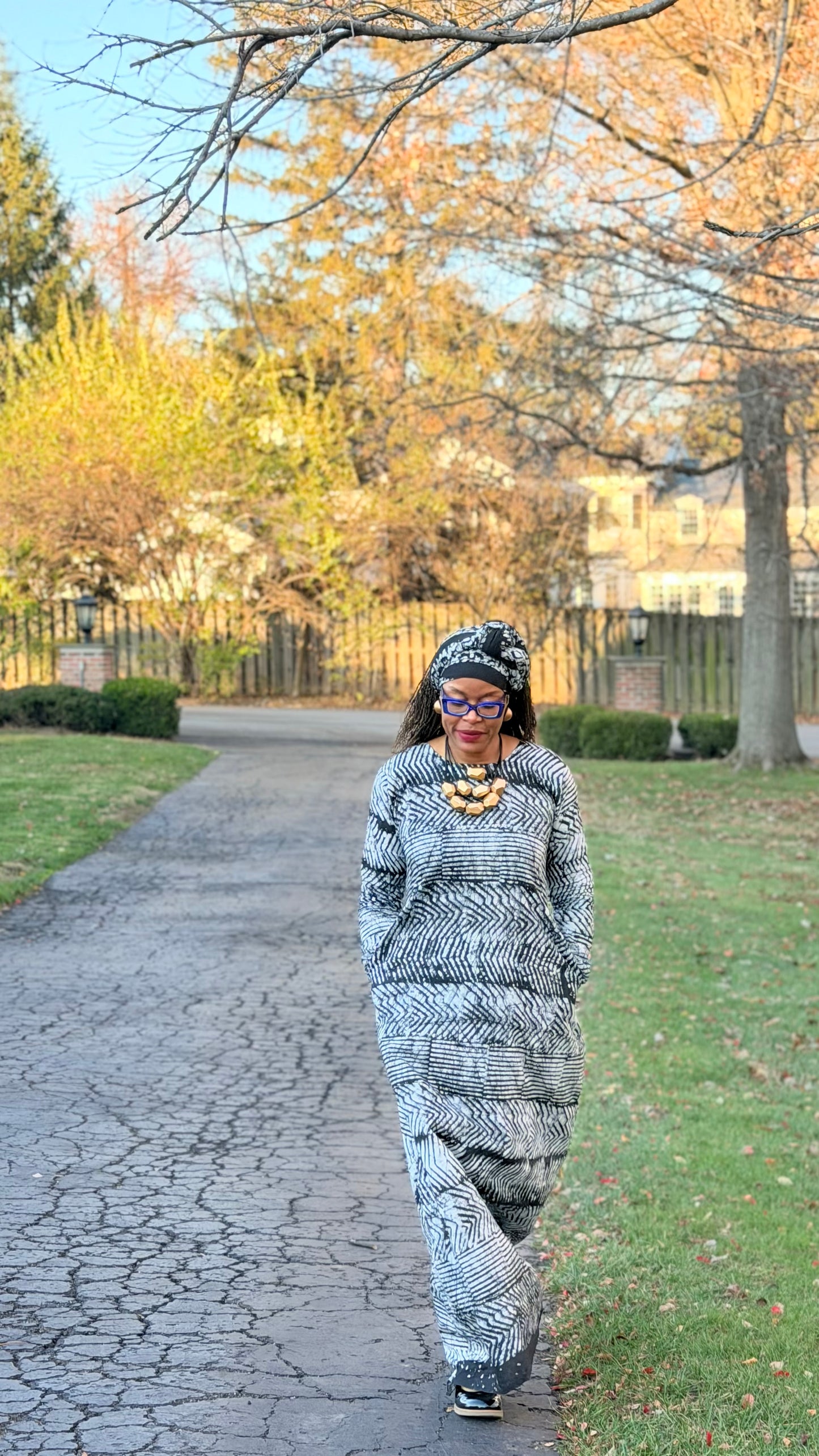 Adire Long Sleeve Dress