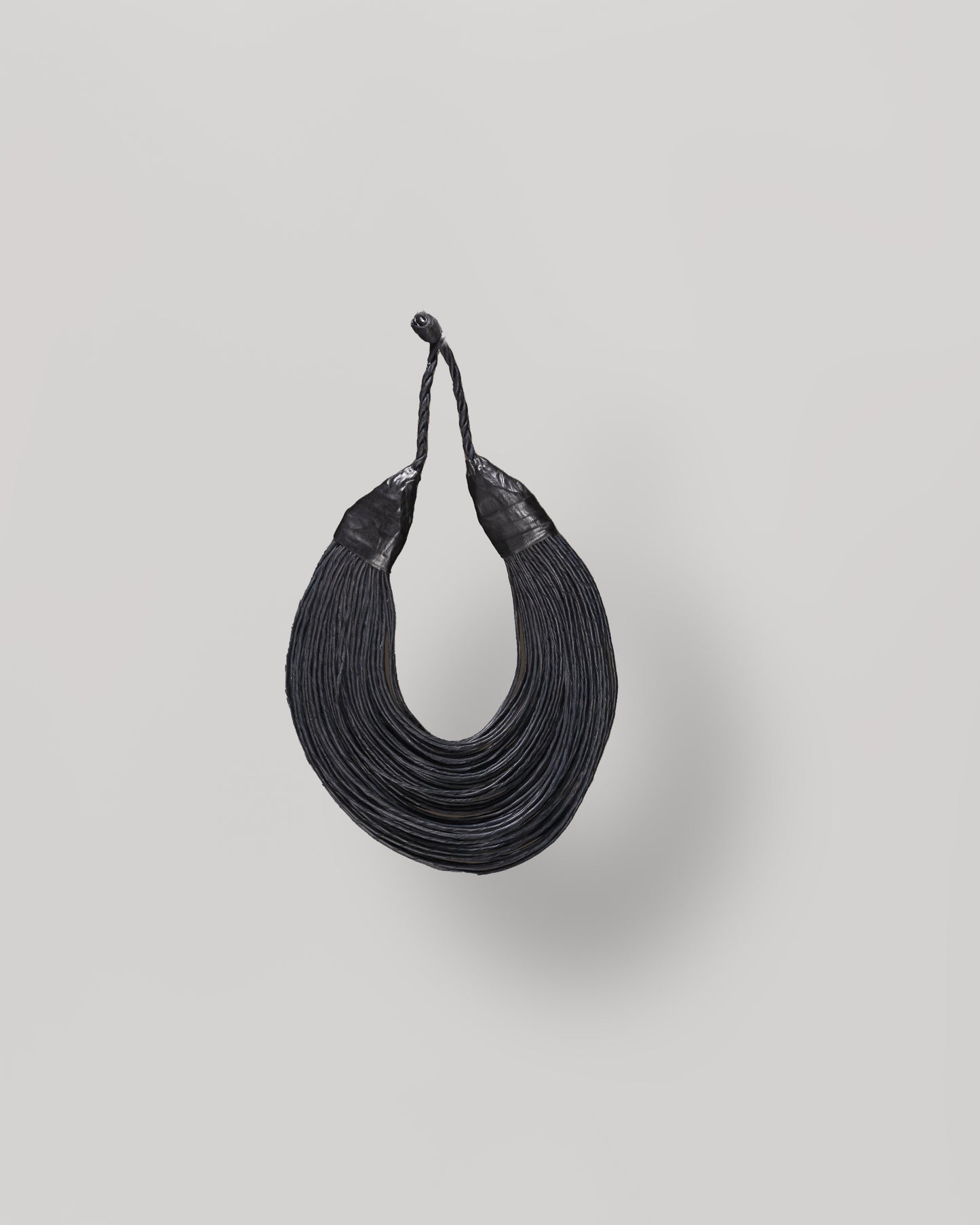 Aziza Genuine Leather Multi Strand Statement Necklace