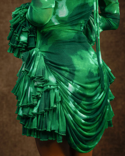 Emerald Glow Mini Dress