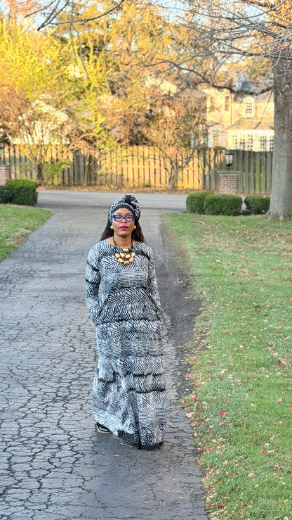 Adire Long Sleeve Dress