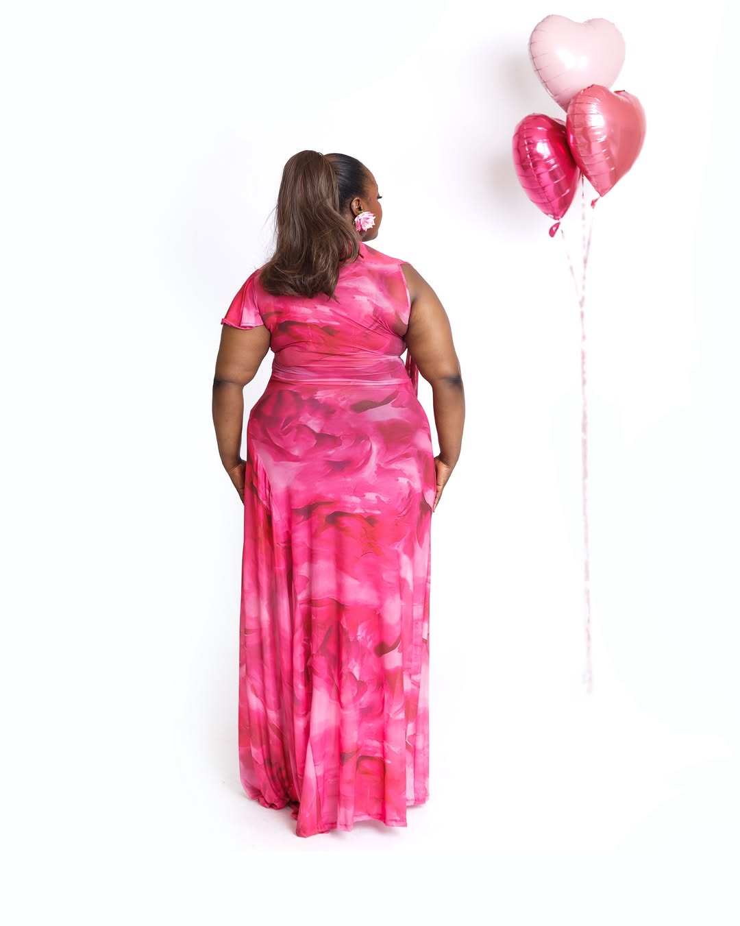 Pink Serenade Sling Shoulder Maxi Dress