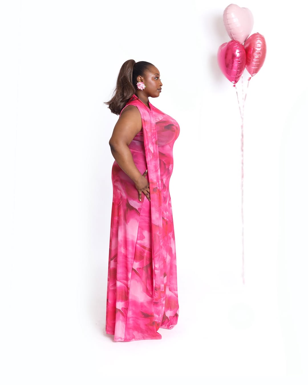 Pink Serenade Sling Shoulder Maxi Dress