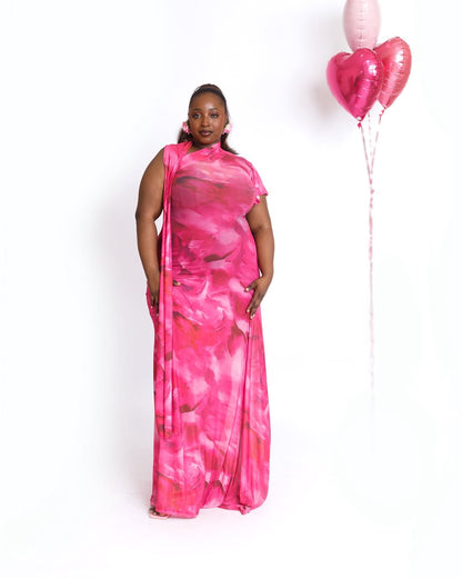 Pink Serenade Sling Shoulder Maxi Dress