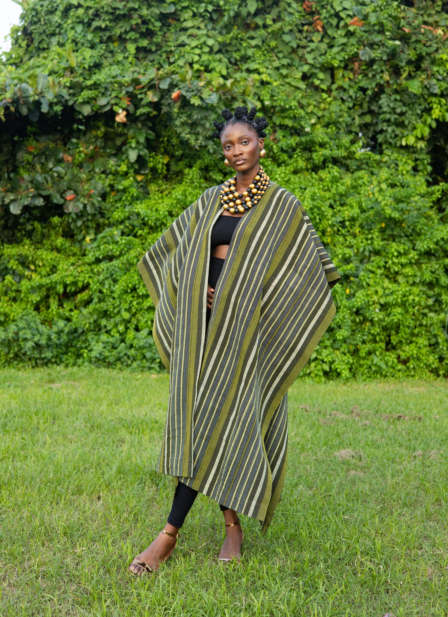 Aso Oke Kimono-Green