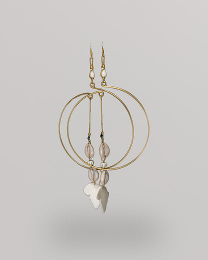 Cowry Na Kiafrika Statement Earring