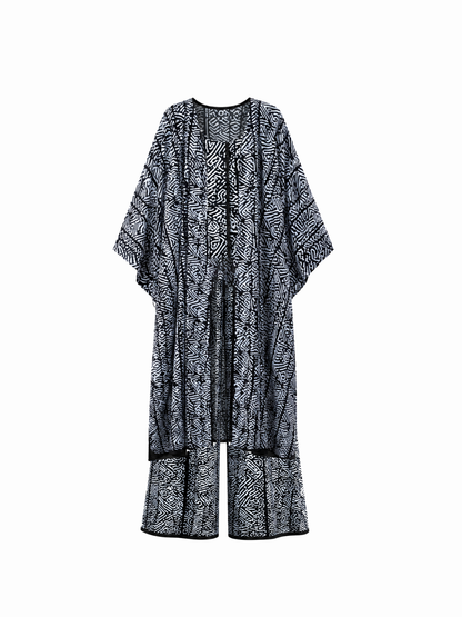 Adire Kimono Jacket and Jumpsuit Set