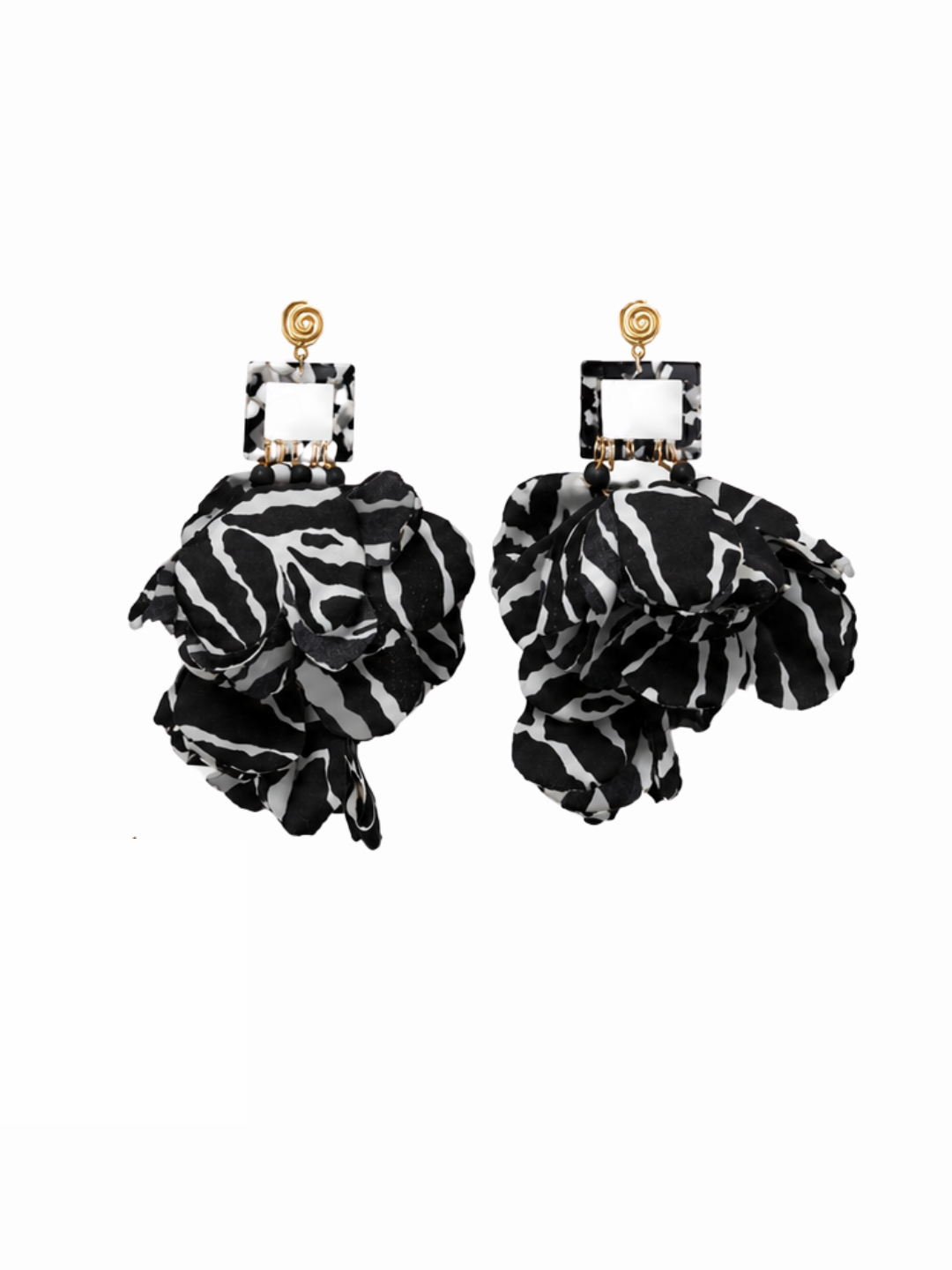 Nonso Square Top Flower Petal Earring
