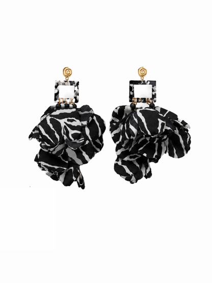 Nonso Square Top Flower Petal Earring