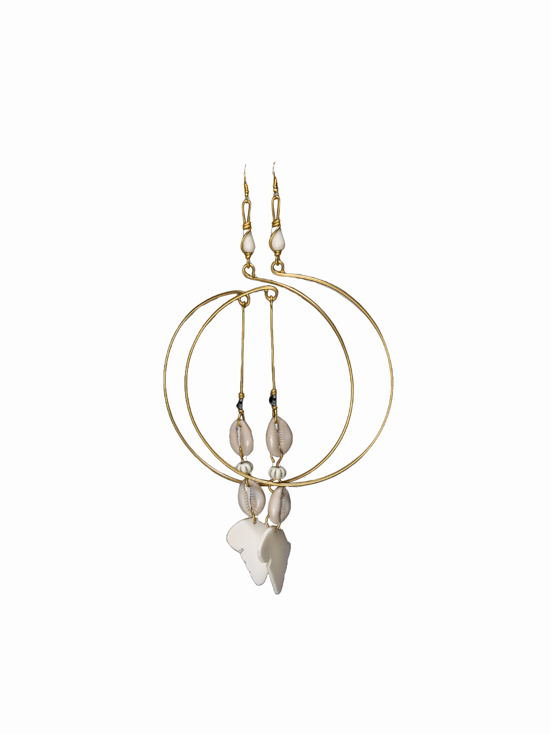 Cowry Na Kiafrika Statement Earring