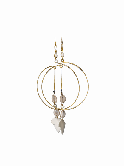 Cowry Na Kiafrika Statement Earring