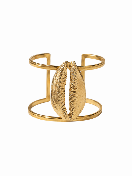 Supersized Brass Cowry Bracelet